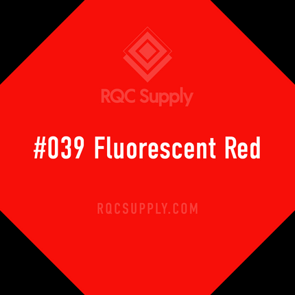 6510 Oracal Fluorescent Adhesive Vinyl. Shown in Fluorescent Red #039, sold by RQC Supply Canada.