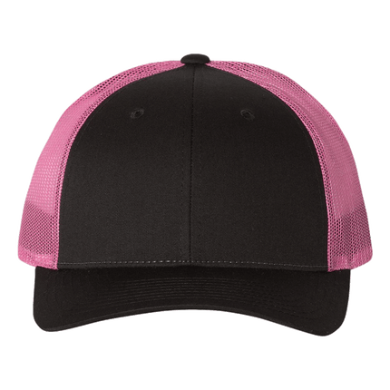 Richardson 115 low profile hats available for sale at RQC Supply Canada an arts and craft store located in Woodstock, Ontario showing black and neon pink style