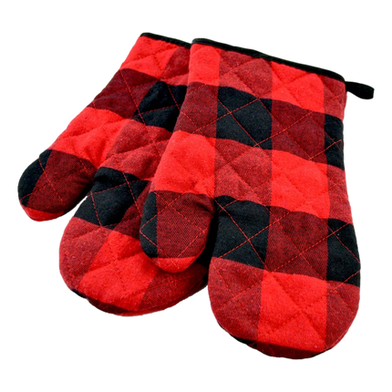 Red and Black Buffalo Plaid Oven Mitts sold by RQC Supply Canada