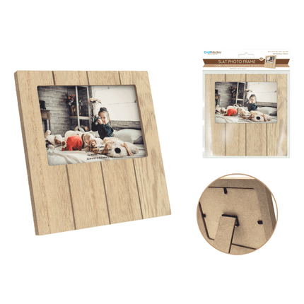 Slatboard Wooden Photo Frame sold by RQC Supply Canada located in Woodstock, Ontario shown in 6" x 6" sized opening 