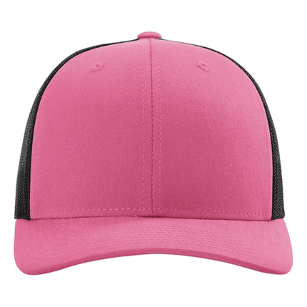 Richardson 115 low profile hats available for sale at RQC Supply Canada an arts and craft store located in Woodstock, Ontario showing neon pink and black style