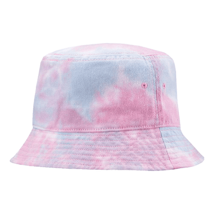Tie Dyed Bucket Hats shown in light pink blue combo sold by RC Supply Canada located in Woodstock, Ontario