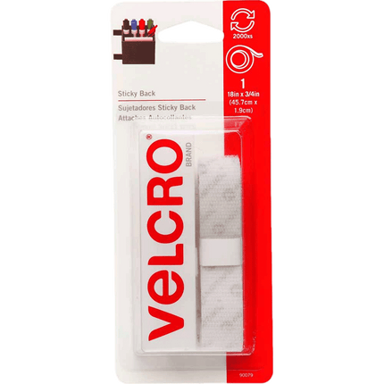 Velcro Sticky Back Rolls sold by RQC Supply Canada an arts and craft store located in Woodstock, Ontario showing white velcro tape
