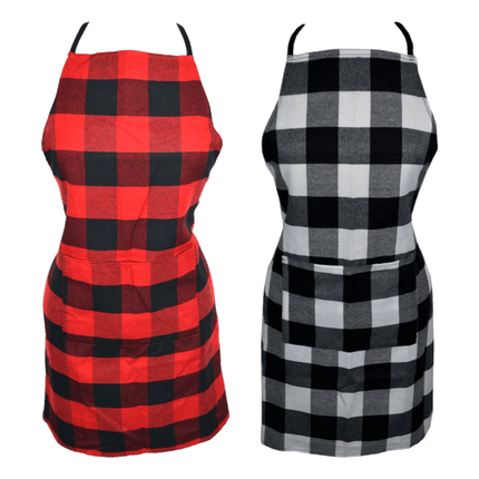 Apron Buffalo Plaid - Lumberjack shown in all available colours. SOld by RQC Supply Canada.