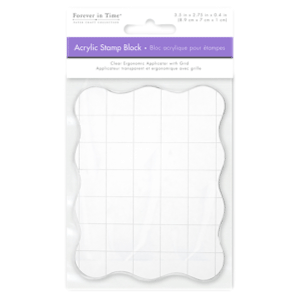 Clear Acrylic Stamp Block, Ergonomic Applicator with Grids