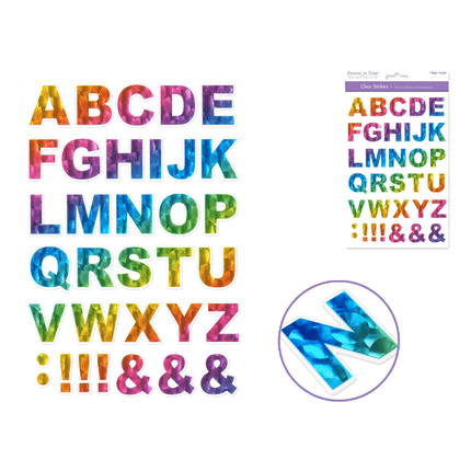 Alphabet Foil Stickers Clear sold by RQC Supply Canada located in Woodstock, Ontario