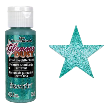 Aqua Glamour Dust Ultra Fine Glitter Paint made by DecoArt sold by RQC Supply Canada