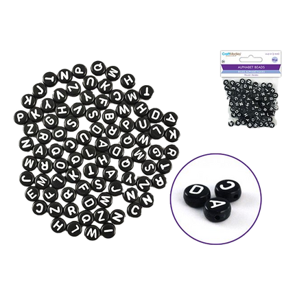 Black Coloured Round Beads 7mm sold by RQC Supply Canada