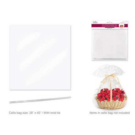 28" x 40" Clear Basket Cello Bags sold by RQC Supply Canada