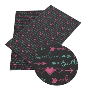 Be Mine Arrows Pink and Teal Faux Leather Sheets