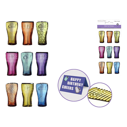 Beer Glasses Puffy Scrapbooking Stickers sold by RQC Supply Canada located in Woodstock, Ontario