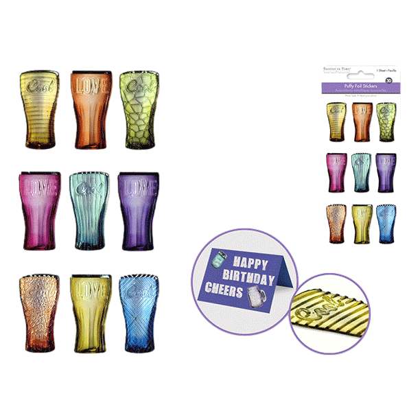Beer Glasses Puffy Scrapbooking Stickers sold by RQC Supply Canada located in Woodstock, Ontario