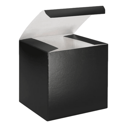 Black 4" x 4" or 5" x 5" Mug Box sold by RQC Supply Canada