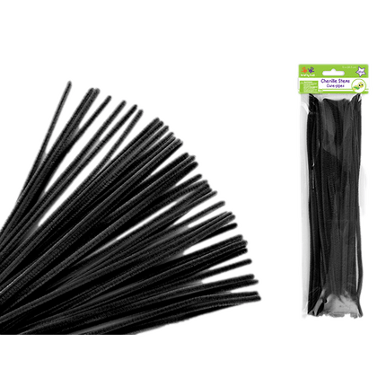 Chenille Stems aka Pipe Cleaners sold by RQC Supply Canada located in Woodstock, Ontario shown in Black Colour