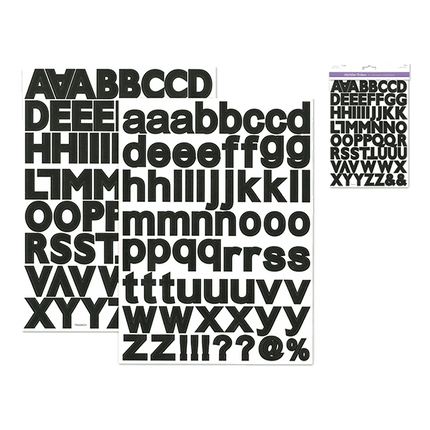 Scrapbook Black Alphabet Sticker Letters 1 3/16 x 126 (2 sheets) - Fo –  RQC Supply Ltd