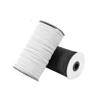 Black and White 6mm 1/4" Braided Elastic for DIY Face Masks, sold by RQC Supply Canada