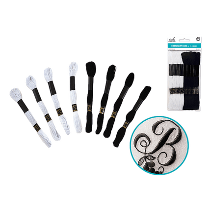 Black and White Embroidery Floss sold by RQC Supply Canada