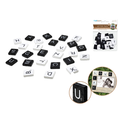 Black and White Scrabble Pieces  sold by RQC Supply Canada