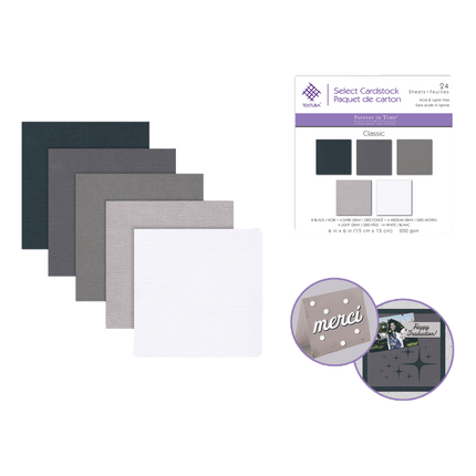 Black and White 6" x 6" Cardstock Scrapbooking Packs sold by RQC Supply Canada located in Woodstock, Ontario