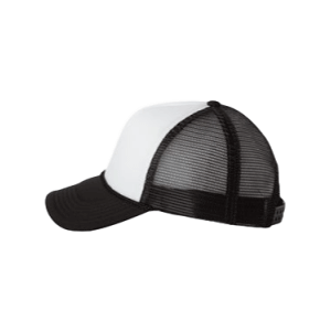 Black and White Foam Trucker Caps, aka foam mesh back trucker hats sold by RQC Supply Canada