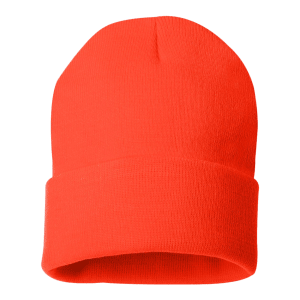 Blaze Orange 12" Sportsman Solid Knit Beanie sold by RQC Supply Canada