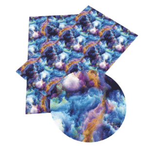 Blue Storm Clouds Faux Leather Sheets - Faux Vinyl