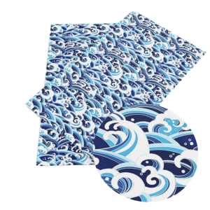 Blue Waves Faux Leather Sheets