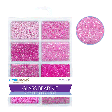 Glass beads Craft Medley brand, showing Blush available for sale sold by RQC Supply Canada.