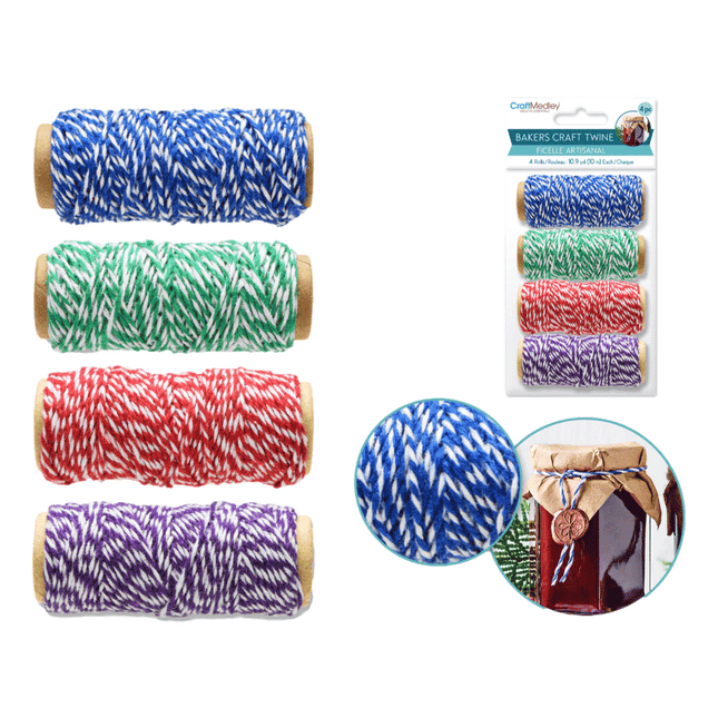 Bold Themed Bakers Twine Spools sold by RQC Supply Canada located in Woodstock, Ontario