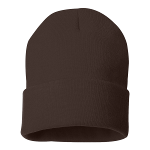 Brown 12" Sportsman Solid Knit Beanie sold by RQC Supply Canada