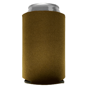 Brown Foam Can Coolers, beer can holders sold by RQC Supply Canada
