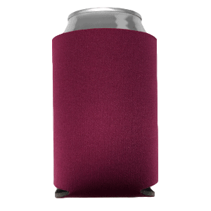 Burgundy Foam Can Coolers, beer can holders sold by RQC Supply Canada