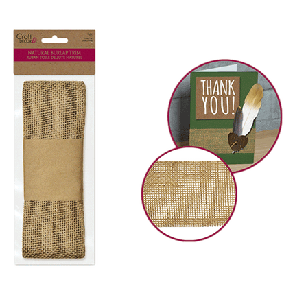 Burlap Ribbon Trim, perfect for Scrapbooking sold at RQC Supply Canada located in Woodstock, Ontario