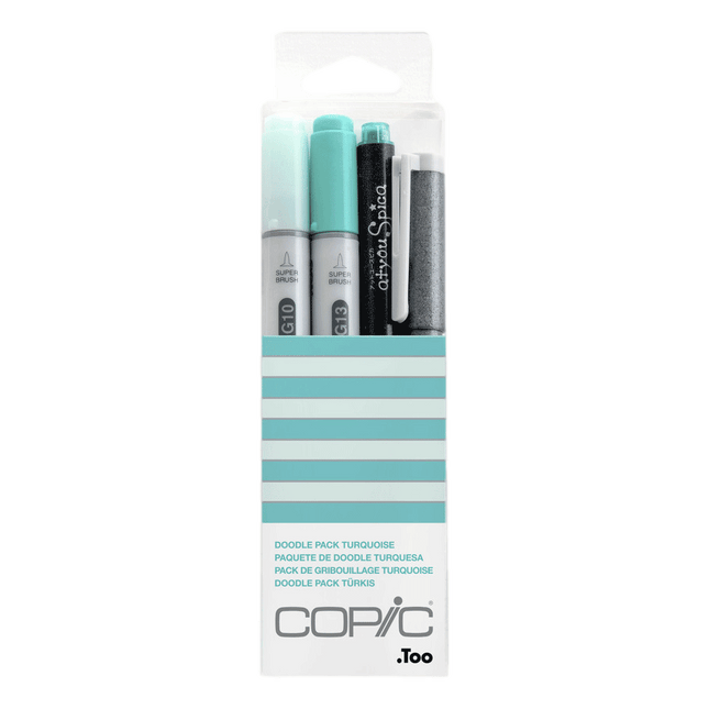 Copic Turquoise Doodle pack sold by RQC Supply Canada an arts and craft store located in Woodstock, Ontario 