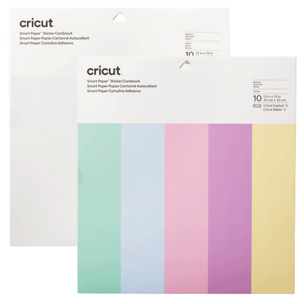 Cricut Smart Paper Sticker Cardstock. All available colours shown, sold by RQC Supply Canada.