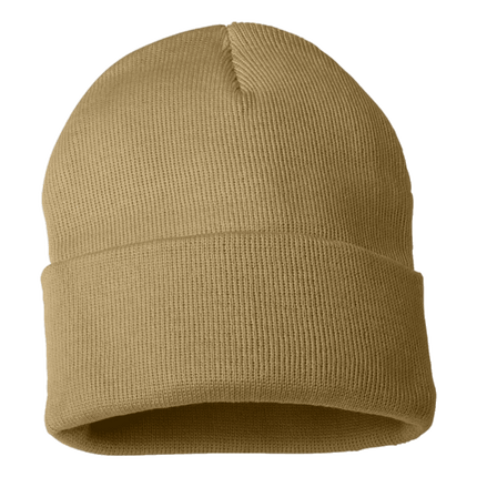 Camel 12" Sportsman Solid Knit Beanie sold by RQC Supply Canada