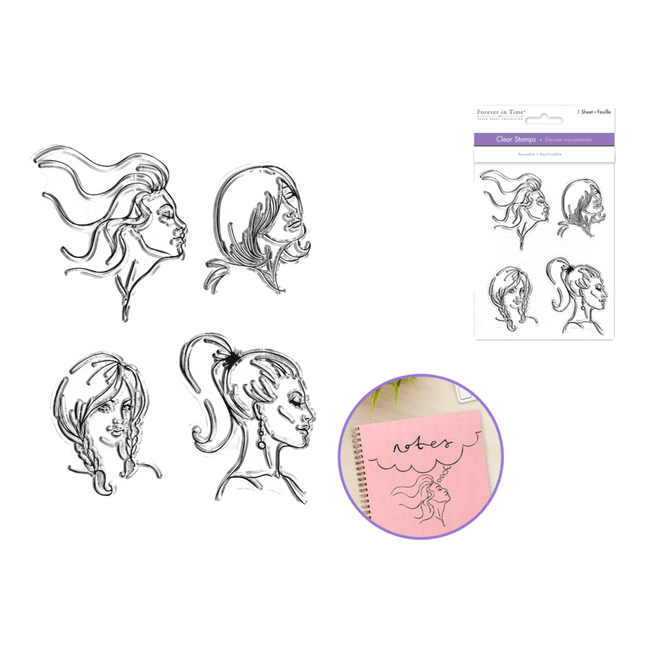 Forever in time Clear Stamps: 4"x6" Reusable Cameo sold by RQC Supply Canada 