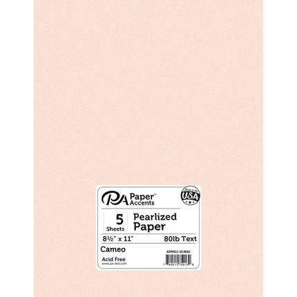 Paper Pearlized Cardstock 8.5" x 11" 80lb 5pc - Paper Accents