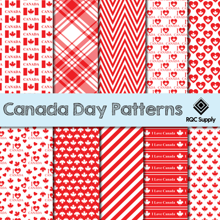 12"  Canada Day Pattern Vinyl