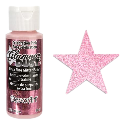 Celebration Pink Glamour Dust Ultra Fine Glitter Paint made by DecoArt sold by RQC Supply Canada