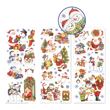 Christmas Holiday Stickers Santa and Snowman sold by RQC Supply Canada located in Woodstock, Ontario