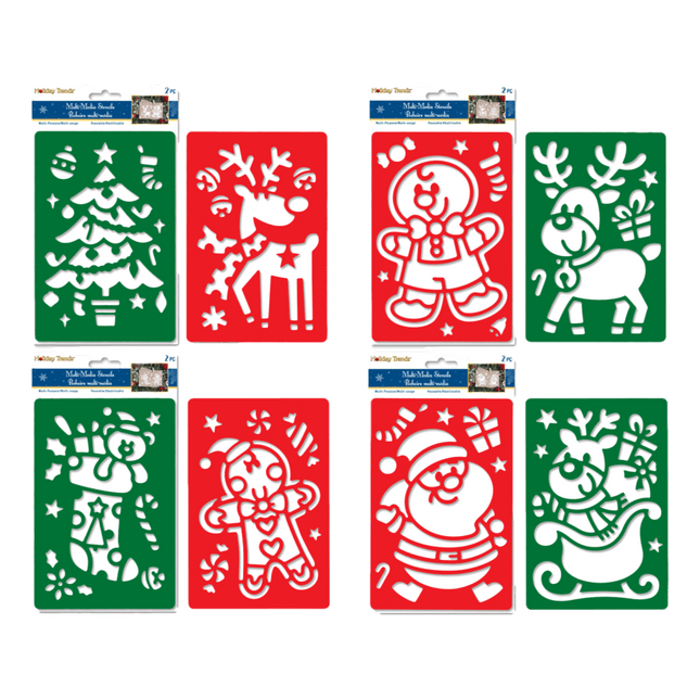 Holiday Painting and Decor Window Stencils- Festive Icons