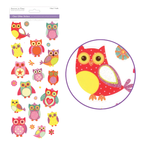 Clear owl Scrapbooking Stickers sold by RQC Supply Canada located in Woodstock, Ontario