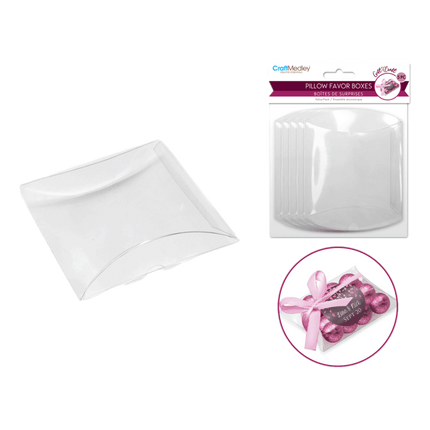 Clear Pillow Favour Boxes sold by RQC Supply Canada located in Woodstock, ontario
