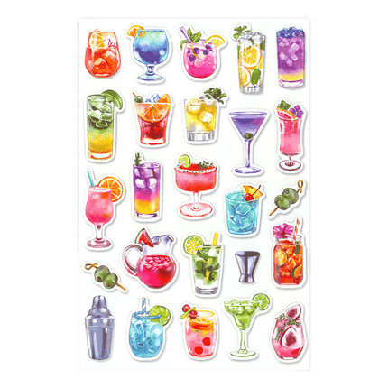 Cocktail Scrapbooking Stickers sold by RQC Supply Canada located in Woodstock, Ontario