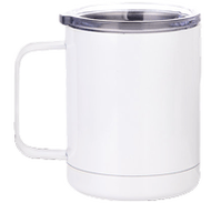 10oz White Stainless Steel Coffee Cups with Lid for Sublimation - Mug