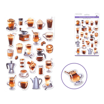 Coffee Scrapbooking Stickers sold by RQC Supply Canada located in Woodstock, Ontario
