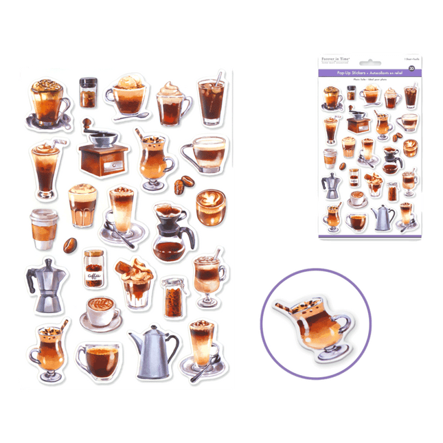 Coffee Scrapbooking Stickers sold by RQC Supply Canada located in Woodstock, Ontario