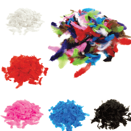 Craft Medley Feathers shown in all available colours sold by RQC Supply Canada
