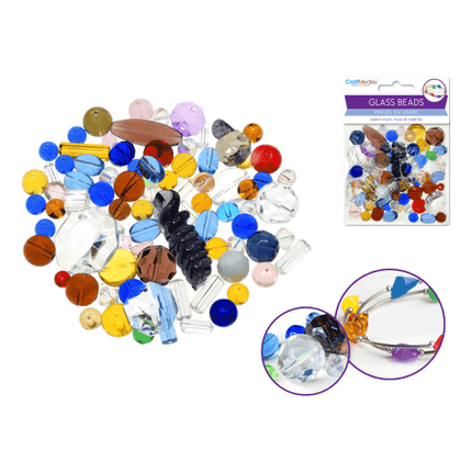 Craft Medley Glass Beads 100gm package sold by RQC Supply Canada, perfect for jewelry making